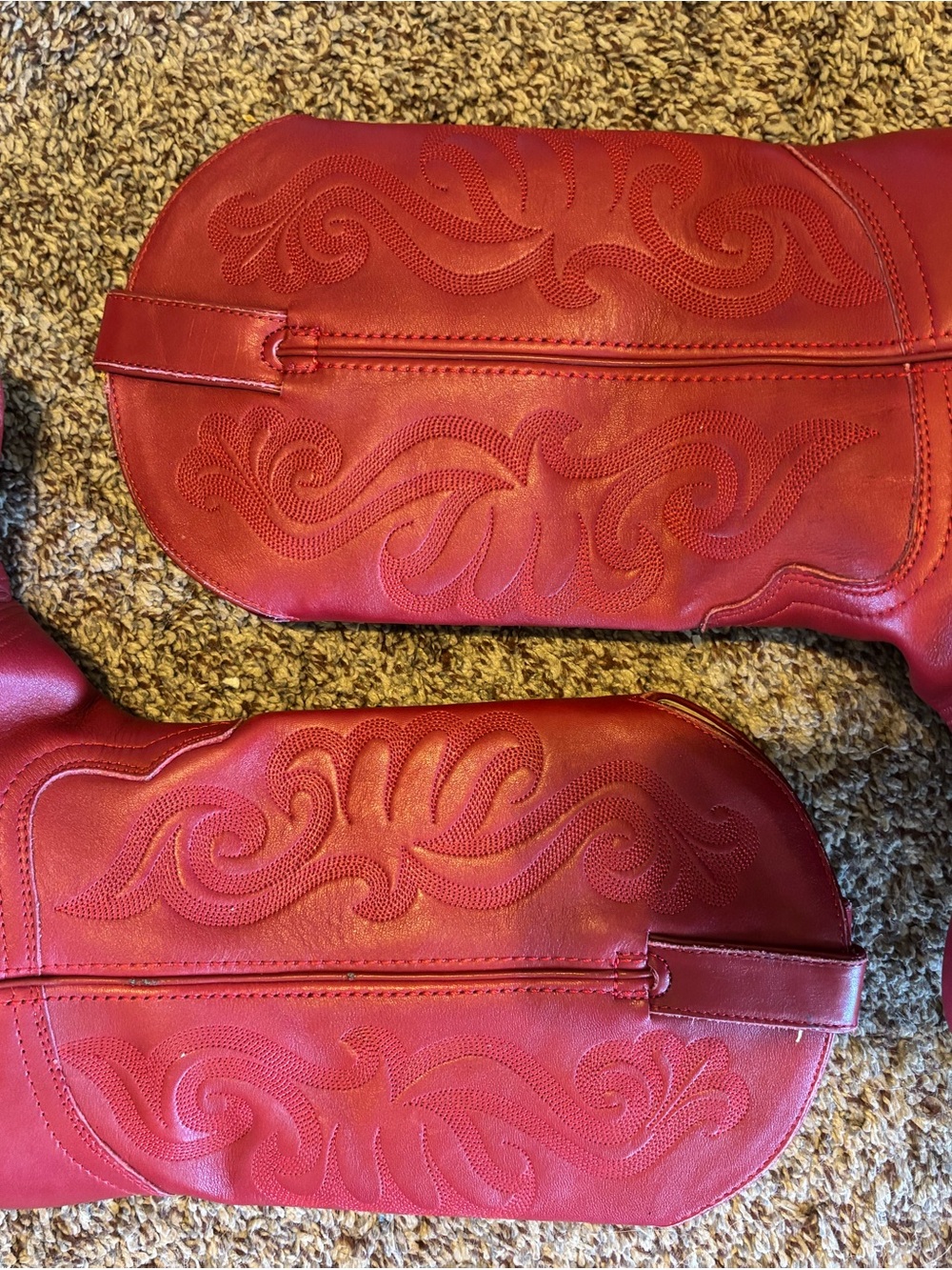 Durango Red Leather Western Boots with Embroidered Shaft - Picture 6 of 6